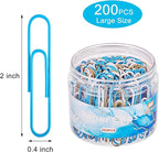 NEEWAY 200pcs Large Blue Paper Clips, 2 Inch Jumbo Paper Clip, Ceative Colored - Image 2