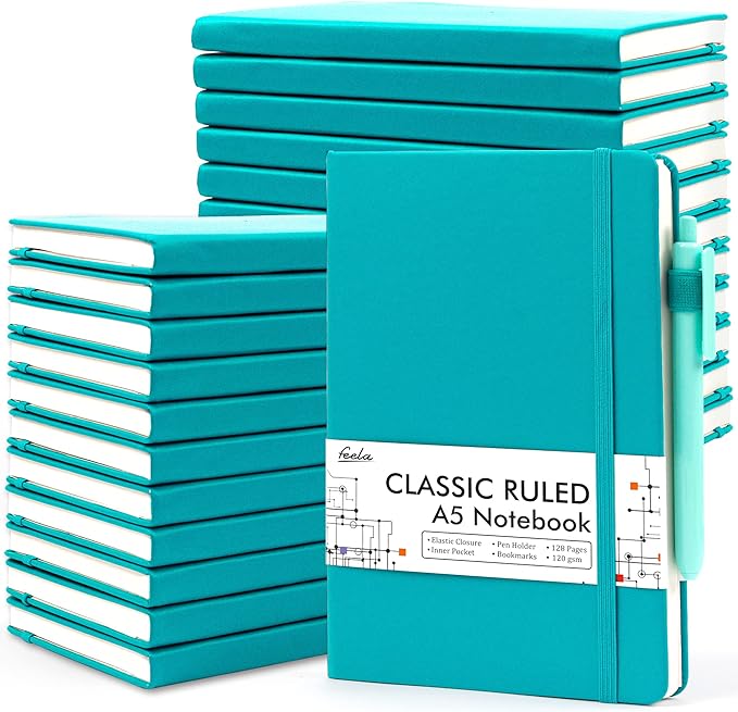 24 Pack Journal Notebook for Work, Feela Business Notebook Bulk Hardcover Lined by feela