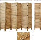 Room Dividers and Folding Privacy Screens, Wood Louvered Separators Divider Wall - Image 8