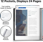 Dunwell Presentation Binder 12-Pocket, Displays 24 Pages, 8.5x11 Portfolio - Image 3