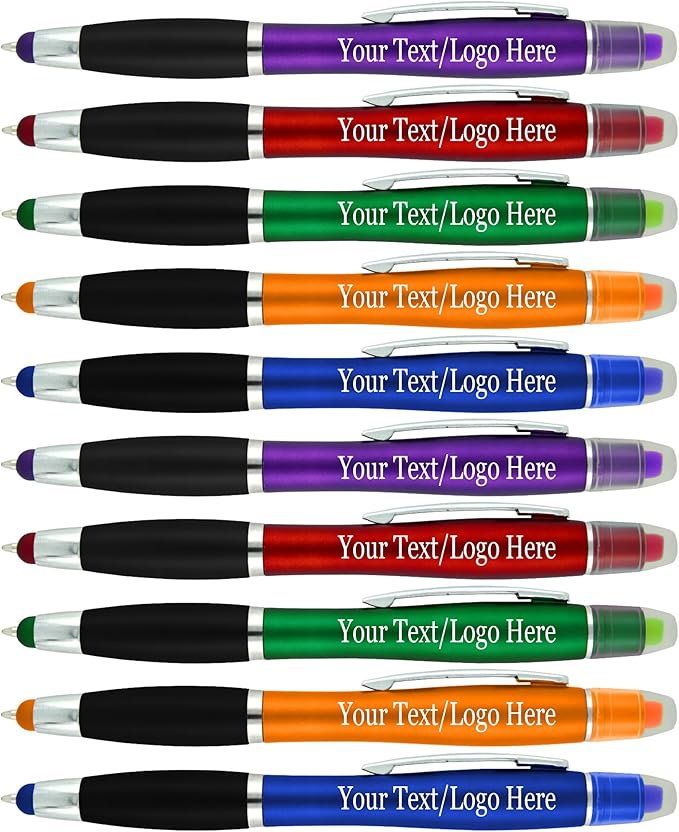 SyPen Personalized Pens with Gel Highlighter and Stylus -200 Pack Bulk-Free by Sypen