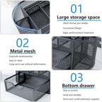 PAKASEPT Desk Organizers, Mesh Desk Organizer Caddy Supplies - Image 5