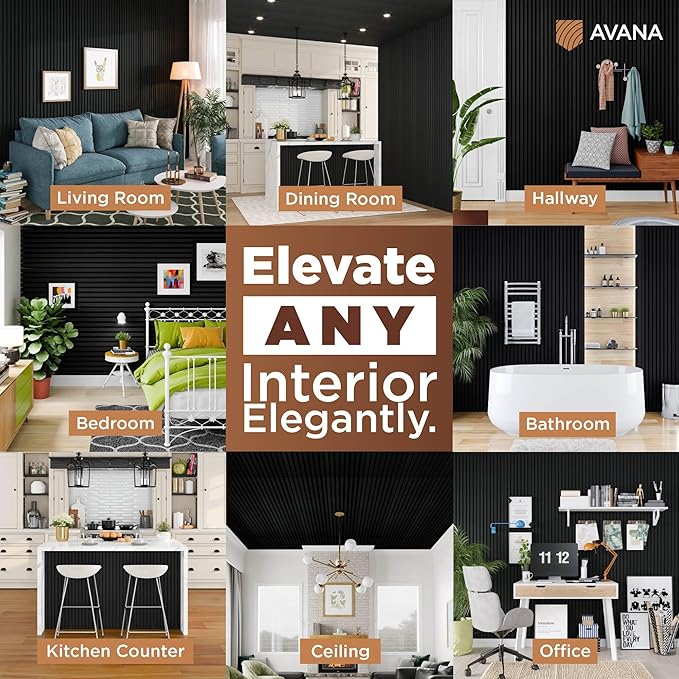 Avana Acoustic Wood Wall Panels – 94.4 X 12.6 Inch Black Oak Acoustic Panels 2 - Image 3