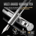 Scriveiner Silver Chrome Fountain Pen, Award Winning Luxury Pen, Heavy Pocket - Image 2