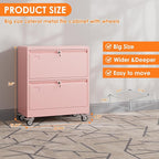 METAN Upgrade 2 Drawers Lateral File Cabinet on Wheels, Steel Office Filing - Image 2