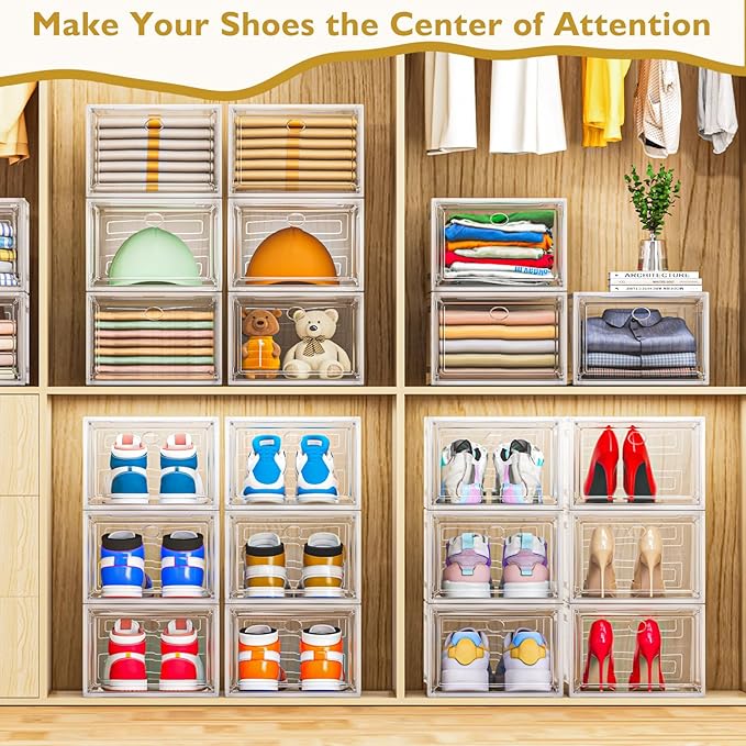 12 Pack Clear Shoe Storage Organizer - Image 7