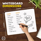 Scribbledo White Board Dry Erase Board 11" x14” Mini Double Sided Personal - Image 2