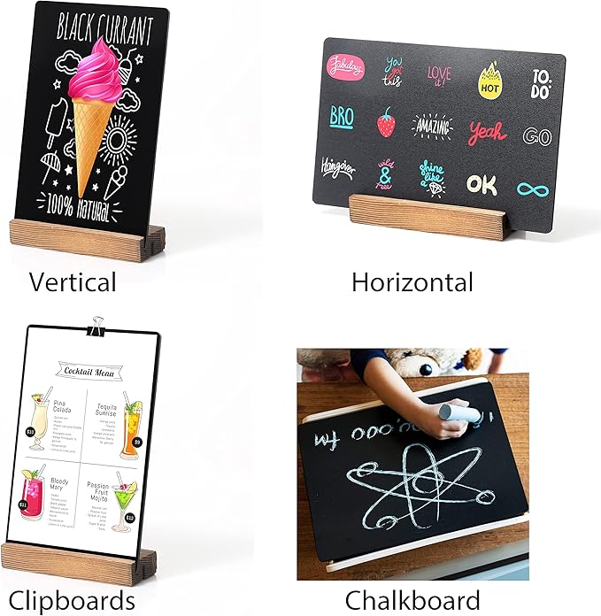 YEEON 3 Pack 8.7x12 in Desktop Small Chalkboard Sign - Image 2