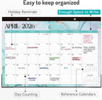 Forvencer Desk Calendar 2026-2027, 21 Months Calendar Apr 2026 to Dec 2027 | 17" x 12" Large 2026 Wall Calendar Monthly Planner with Plastic Cover for Home School Office