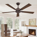 zmishibo 52 inch ceiling fan without light, brown, main product view