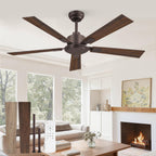 zmishibo 52 inch ceiling fan without light, brown, main product view