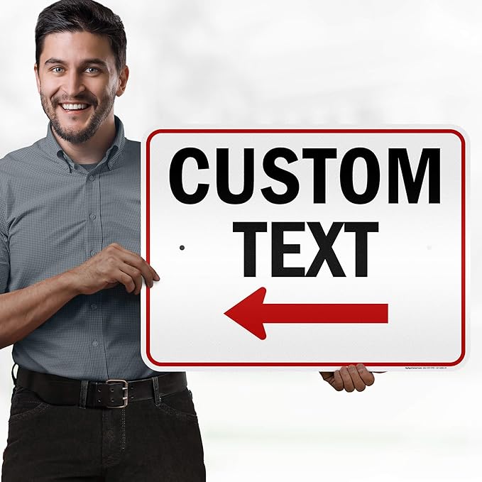 Custom Arrow Directional Sign, Left Arrow, 18x24 Inches, 3M EGP Reflective - Image 2