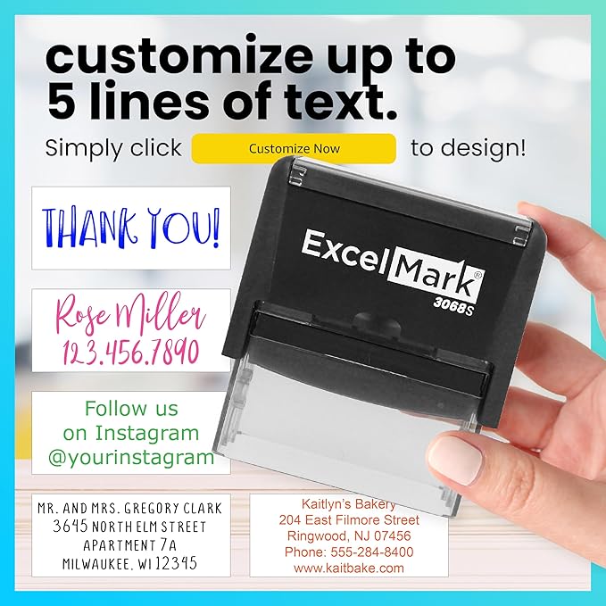 ExcelMark Custom Rubber Stamp – Clean & Easy Stamping – Personalized - Image 4