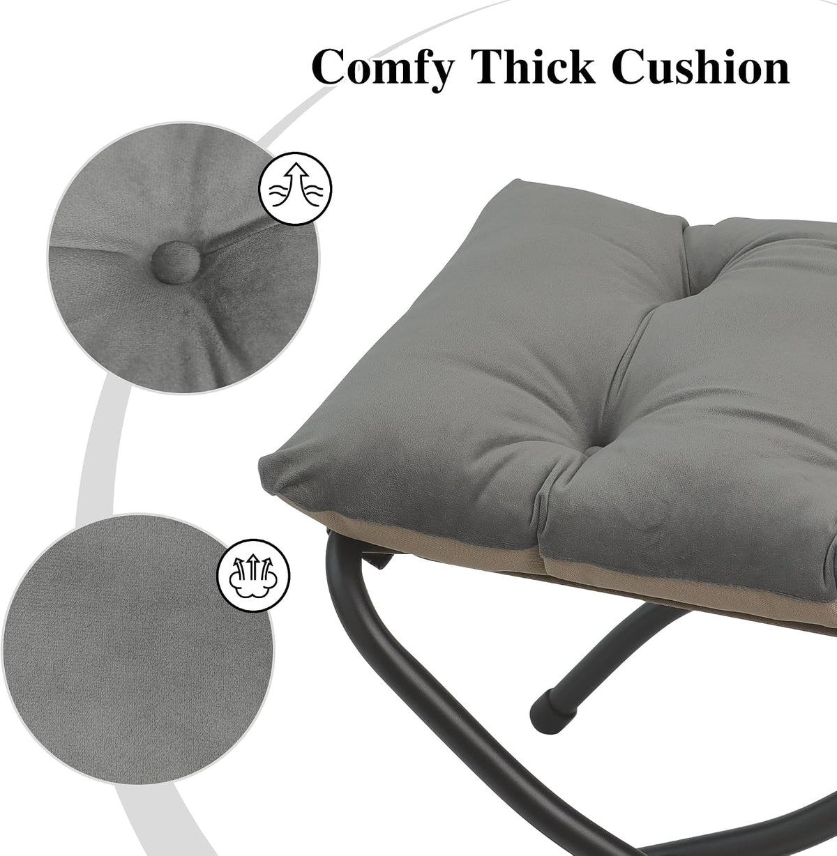 15"(h) folding ottoman, foldable footrest stool, portable small showing dimensions