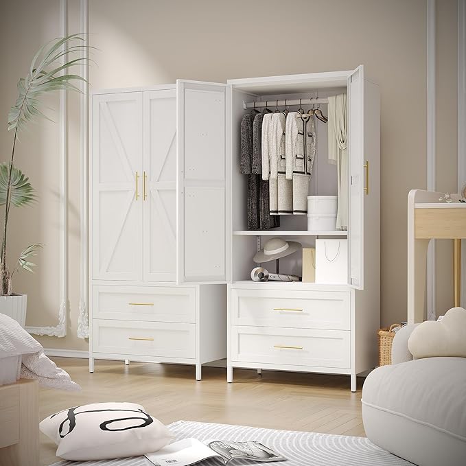 SUPEER Metal Wardrobe Cabinet - Image 6
