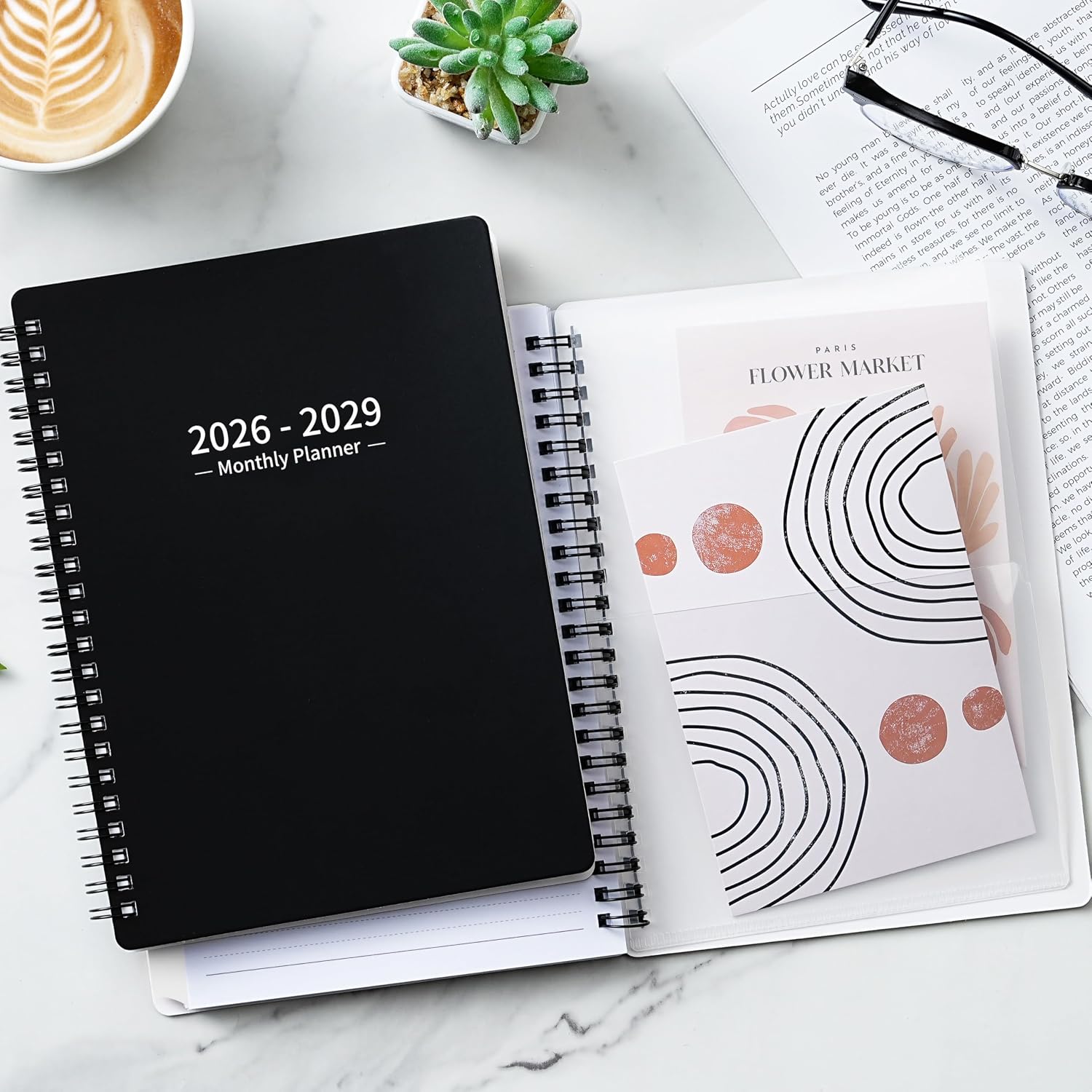 2026-2029 Monthly Planner/Calendar - 3 Year Monthly Planner 2026-2029, July 2026 - June 2029, 6.4" x 8.5", 36 Months Planner with Tabs, 30 Notes Pages, Double-Side Pocket, Holidays, Julian Dates