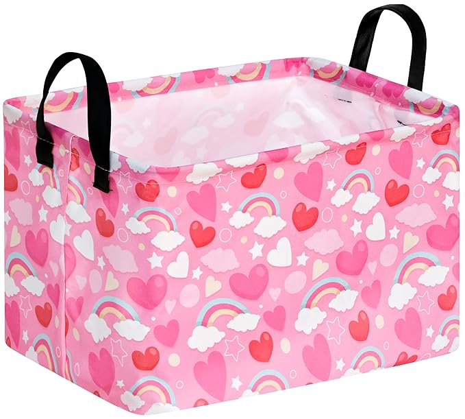 FUULOXE Rectangular Valentines Basket Storage Bin by Unknown
