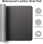 Aothia Leather Desk Pad Protector, Mouse Pad, Office Desk Mat, Non-Slip PU - Image 6