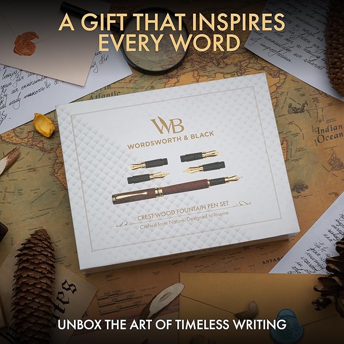 Wordsworth & Black Fountain Pen Gift Set, Includes Ink Bottle, 6 Ink Cartridges - Image 6