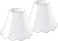 GOSO Bell Lamp Shades Set of 2 Medium Off White, Scalloped Lamp Shade