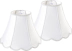 GOSO Bell Lamp Shades Set of 2 Medium Off White, Scalloped Lamp Shade