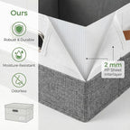 PRANDOM Storage Bins with Lids Linen Fabric Foldable Storage Boxes Organizer - Image 5