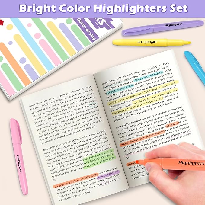 Duchong 30 Count Highlighters, Pastel Highlighters Assorted Colors Bulks - Image 5