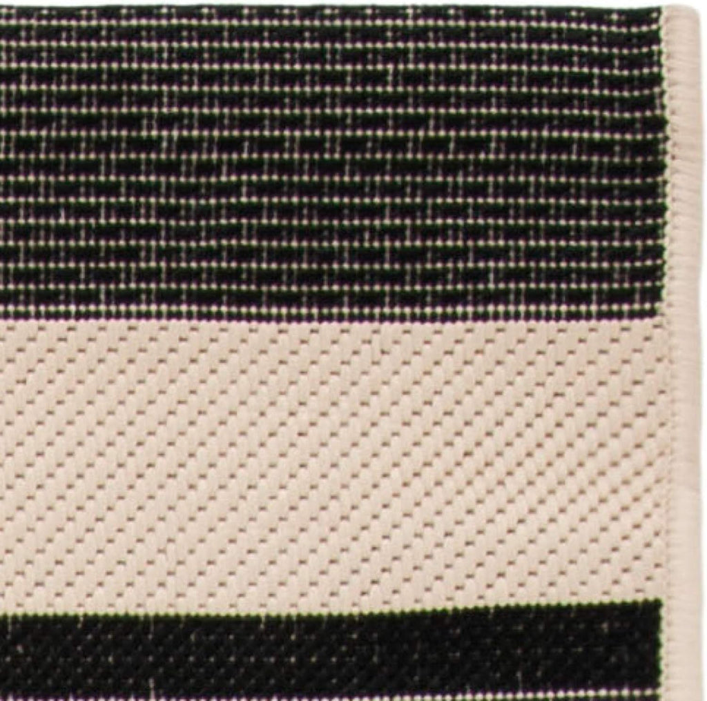 safavieh courtyard outdoor runner rug 2'3"x6'7", black & showing dimensions