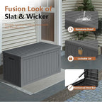 Decksplore 100 Gallon Outdoor Storage Box Waterproof, Lockable Resin Deck Box - Image 5