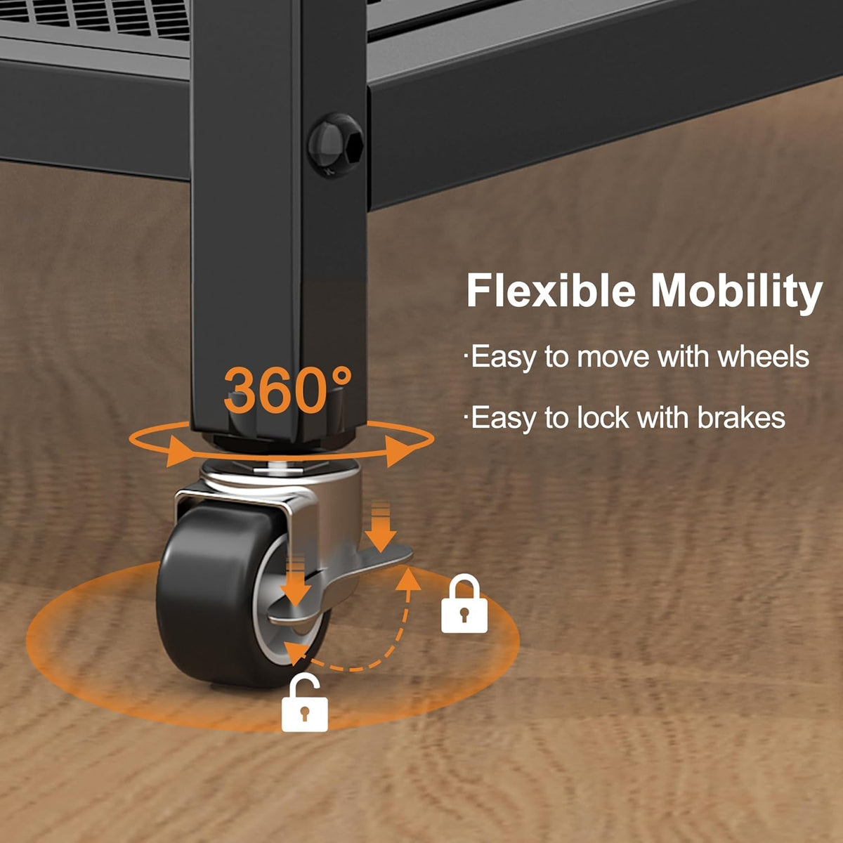 niffgaff Mobile Printer Stand with Large Desktop - 3 Tier Shelf, 24.4 Inch He...