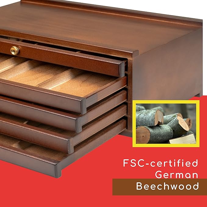 MEEDEN 10-Drawer Art Supply Storage Box, Beech Wood Art Box, Large Capacity - Image 4