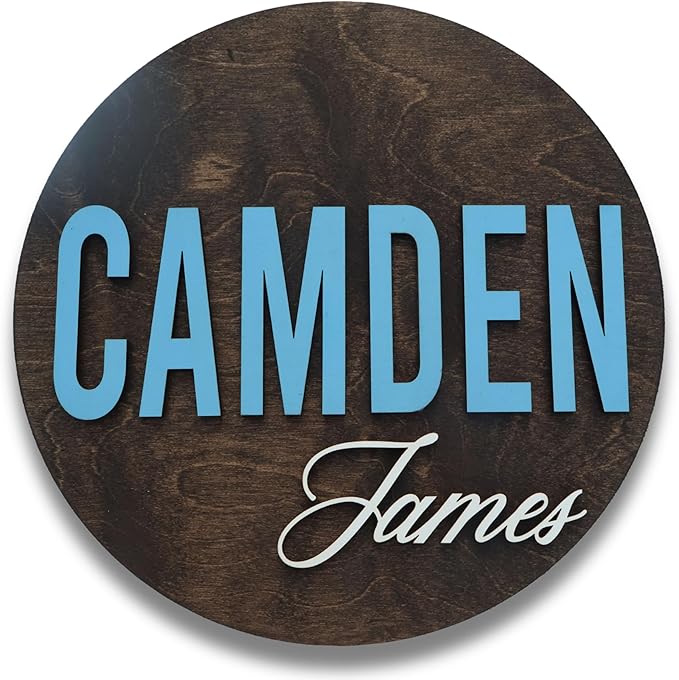 Custom Round Nusery Name Sign, Personalized 3D Baby Name Announcement Sign - Image 5