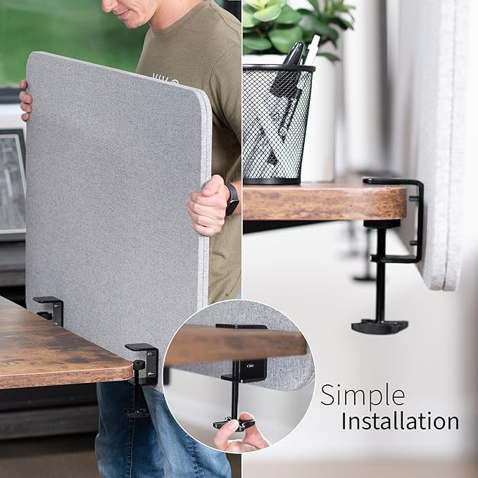VIVO Clamp-on/Screw-on 24 x 24 inch Privacy Panel, Sound Absorbing Cubicle Desk - Image 8