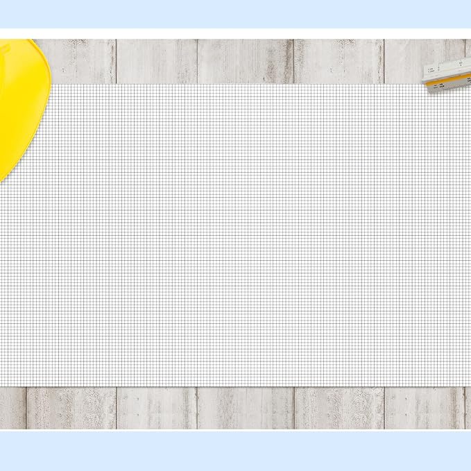 Fuyoooo 25 Sheet Graph Paper Pad 24" x 48" Large Graph 1" and 1/4" Ruled Grid - Image 7