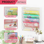 GDINDINFAN Hanging Wall File Organizer 6 Tier Wall Mounted File Holder Document - Image 4
