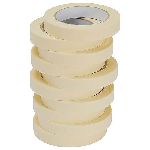 Lichamp Masking Tape 10 Pack General Purpose Beige White Color, 0.75 inch x 55 - Image 5
