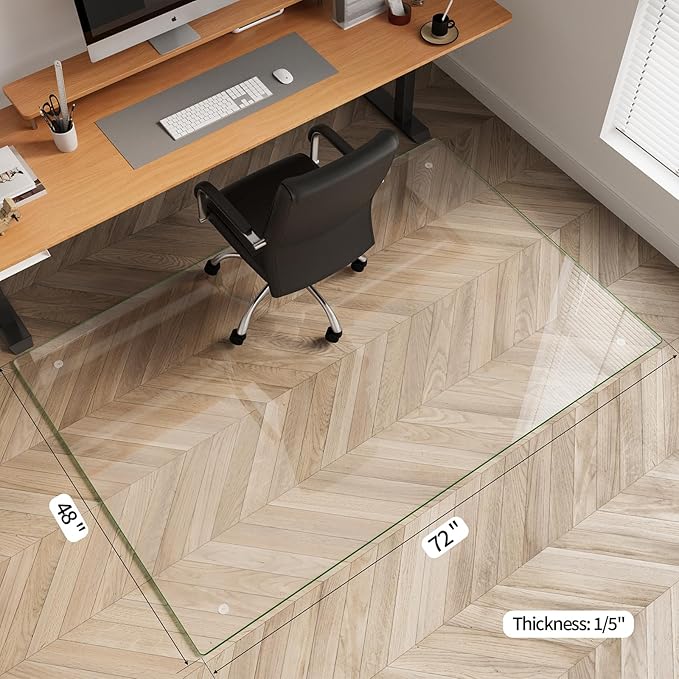 Koonmi Tempered Glass Chair Mat - Image 3