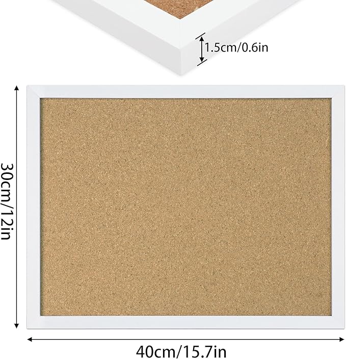 FEBSNOW Cork Board Bulletin Board 15.7 x 12 Inches - Image 2