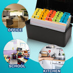 Chell 3"x5" Plastic Index Card Dividers, Primary Colors, 25 Pack | Heavyweight, A-Z, Made of Polypropylene, Alphabetical Stickers, Blank Stickers