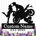 Custom Motorcycle Couple Metal Signs Personalized Biker Couple Name Sign Custom by HengMeiZiK