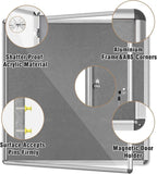 Mifuro 38"x38" Enclosed Bulletin Board, Lockable Weather-Resistant Aluminum - Image 3