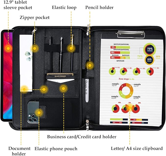 ProCase Portfolio Business Padfolio Folder - Image 3