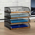 Natwind 4-Tier Stackable Paper Tray, Metal Mesh Desktop Organizer, Paper Sorter by Natwind