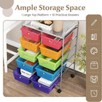 GOFLAME 10-Drawer Rolling Storage Cart, Art Craft Storage Organizer on Wheels - Image 4