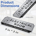Electrical Room Sign for Business Door，Self-Adhesive Durable Brushed Silver - Image 2
