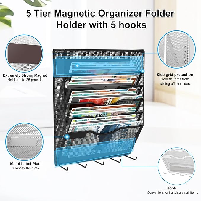 KZWKRG 6 Tier Magnetic File Holder - Image 5