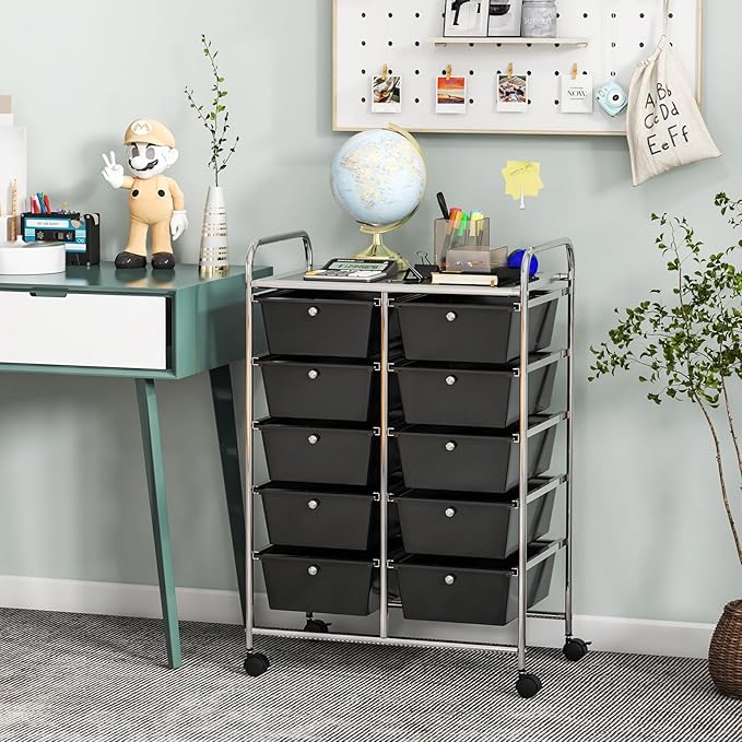 GLACER 10 Drawer Rolling Cart, Storage Cart - Image 2