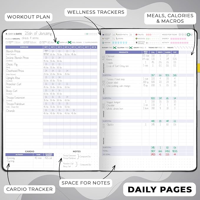 Clever Fox Fitness & Food Journal PRO – Daily Workout & Meal Planner - Image 3
