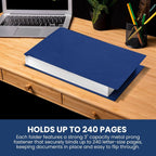 10 Pack 11x17 Pressboard Report Covers, 3 Inch Capacity, Metal Prong | Holds 240 Pages, Heavy-Duty Landscape Folder for Blueprints and Reports, Blue Fiberboard Binder - Performore