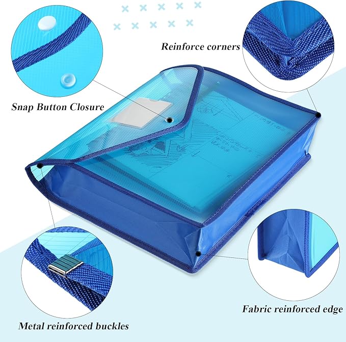 10 Pieces Plastic File Folders Envelope Expanding File Wallet Organizer - Image 3